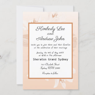 Convite White Tiger Lily Orange Blush Invitation