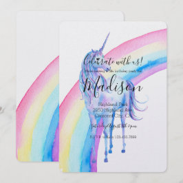 Convite White Unicorn Birthday