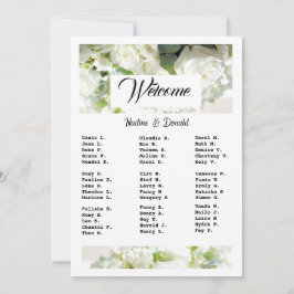 Convite White Wedding Greenery Downloadable Seating Chart