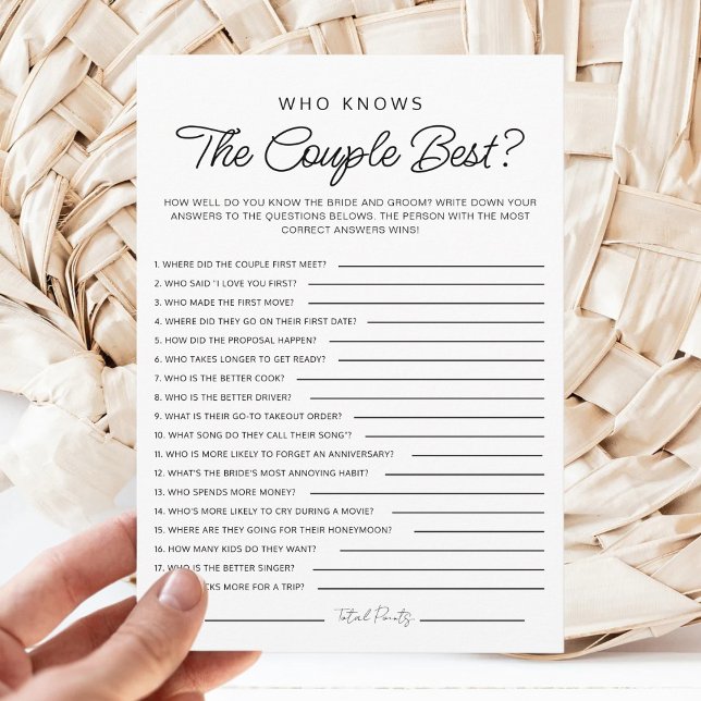 Convite Who knows The Couple Best Game Bridal Shower Game (Criador carregado)