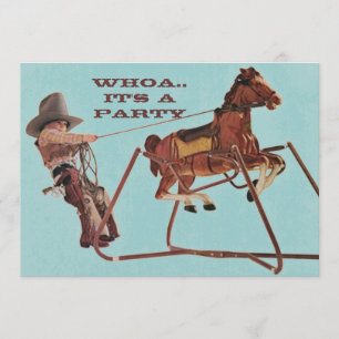 Convite Whoa Para O Aniversário Da Diversão Western Cowb
