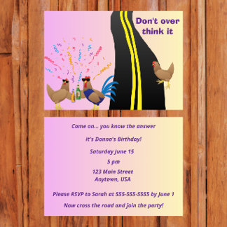 Convite “Why Did the Chicken Cross the Road?”