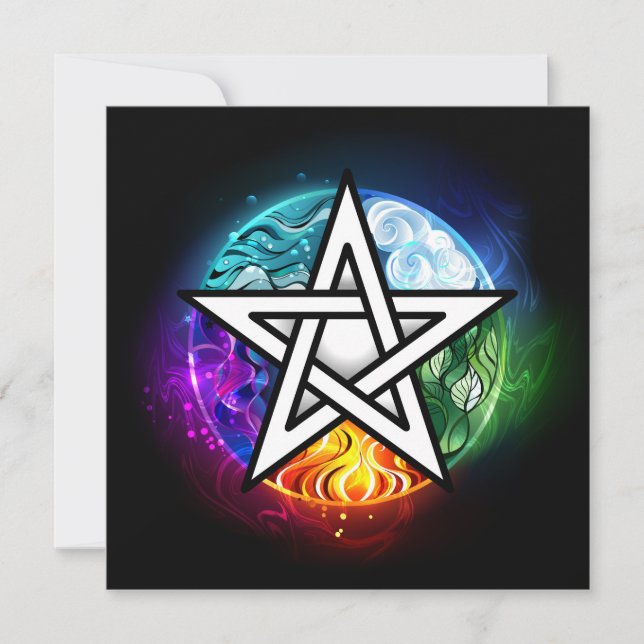 Convite Wiccan pentagram (Frente)