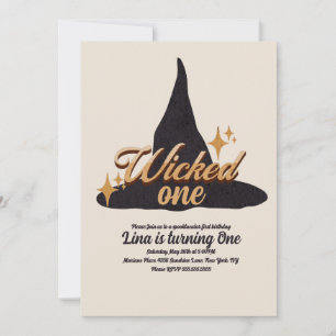 Convite Wicked One Halloween First Birthday Withat