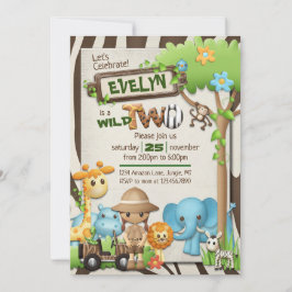 Convite Wild 1st, 2nd and 3rd Birthday Girl