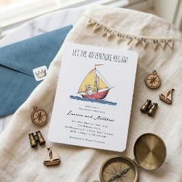 Convite Wild Adventure Baby Shower Sailboat