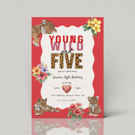 Convite Wild and Five Tiger Cub Jungle Party