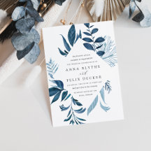 Wild Azure | Blue Watercolor Foliage Wedding