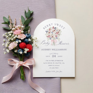 Convite Wild Berry Floral Buquê Berry Sweet Chá de fraldas