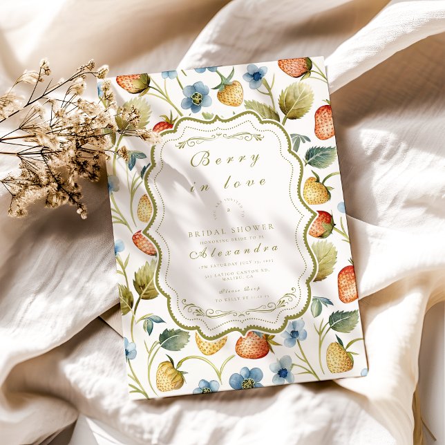 Convite Wild Berry Romance Chá de panela (Criador carregado)