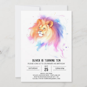Convite Wild Bohemian Lion Birthday