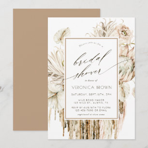 Convite Wild Boho Protea Pampas Grass Chá de panela Floral