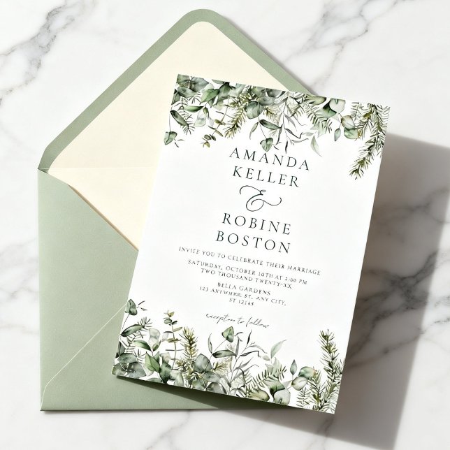 Convite Wild Botanical Wedding Invitation (Criador carregado)