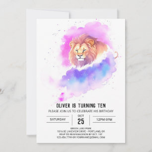 Convite Wild Chic Lion Birthday