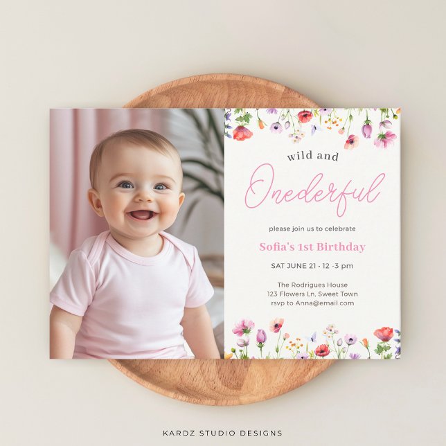 Convite Wild E Onebright Primeiro Aniversário (Invite shown in 5 x 7 in. Personalize, choose paper, and corner style.)