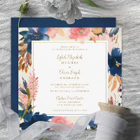 Wild Elegance | Navy Blush & Gold Square Wedding I