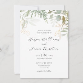 Convite Wild Fern Greenery Wedding