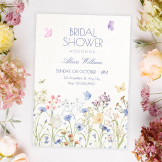 Convite Wild flowers bridal shower