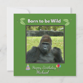 Convite Wild Gorilla Birthday Jungle Theme