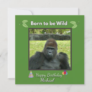 Convite Wild Gorilla Birthday Jungle Theme