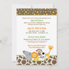 Convite Wild Jungle Animals Baby Shower Invitation