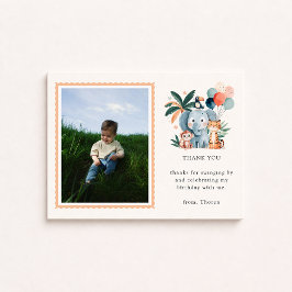 Convite Wild Jungle Birthday Party Photo Thank You Card