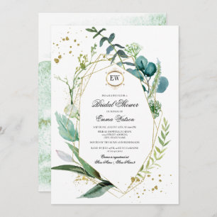 Convite Wild Meadow   Chá de panela Botânico Verde