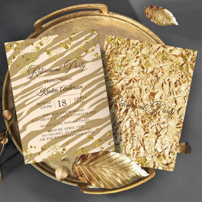 Convite Wild Modern Chic Retirement Party Invitation (Criador carregado)