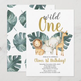 Convite Wild One Birthday Boy