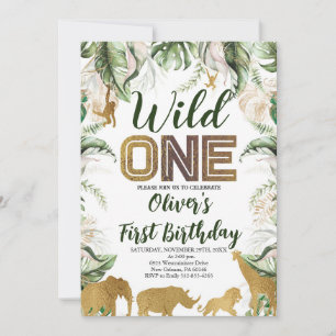Convite Wild One Birthday, Safari, Selle WILD One Animal
