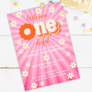 Convite Wild One Boho Daisy Rainbow primeiro aniversario I