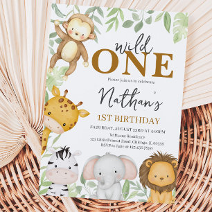 Convite Wild One Boy Birthday