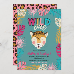 Convite Wild ONE   Convites para o Leopardo