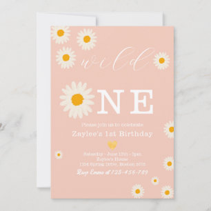Convite Wild One Daisy Boho Birthday Bash Aniversário de