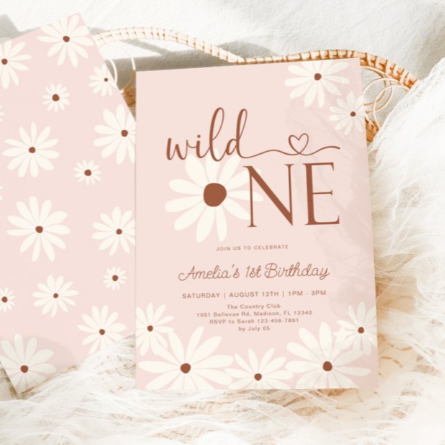 Convite Wild One Daisy primeiro aniversario (Criador carregado)