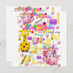 Convite Wild One First Birthday Card