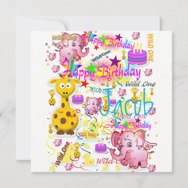 Convite Wild One First Birthday Card (Frente)