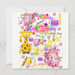 Convite Wild One First Birthday Card