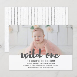 Convite Wild One First Birthday Photo Party