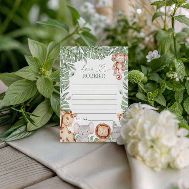 Convite Wild One Jungle Message Card (Criador carregado)