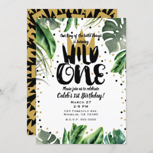 Convite Wild One King of Things Crown primeiro aniversario