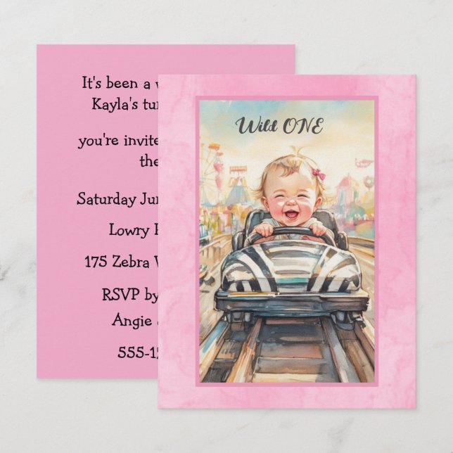 Convite Wild ONE Party Digital Download Invitation (Frente/Verso)