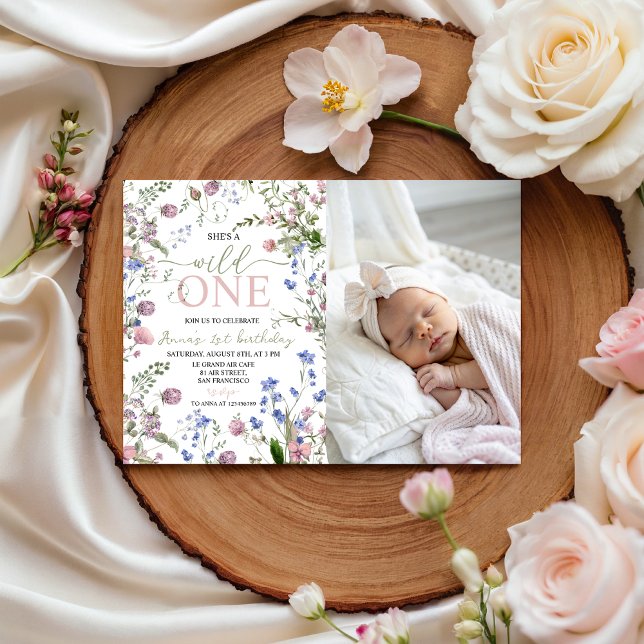 Convite Wild One Photo 1st Birthday Invitation (Criador carregado)