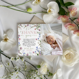 Convite Wild One Photo Birthday Thank You Card