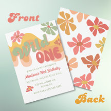Wild One Retro Rainbow Daisy 1st Birthday