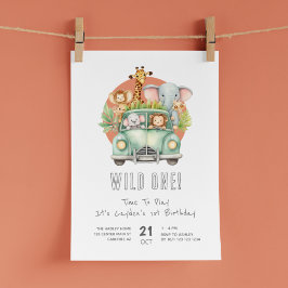 Convite Wild One Safari Boho primeiro aniversario