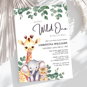 Convite Wild One Safari - Chá de fraldas neutro em relação