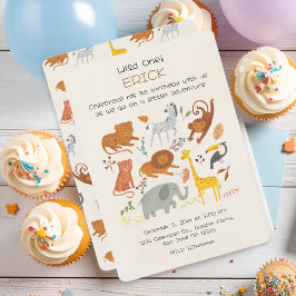 Convite Wild One Safari First Birthday Invitation for Boys