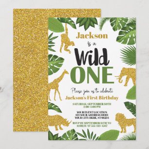 Convite Wild One Safari primeiro aniversario Invitation Bo