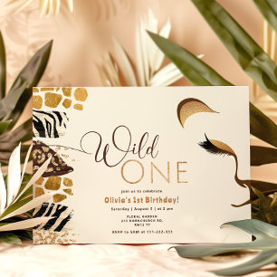 Convite Wild One safari um aniversário neutro em gênero